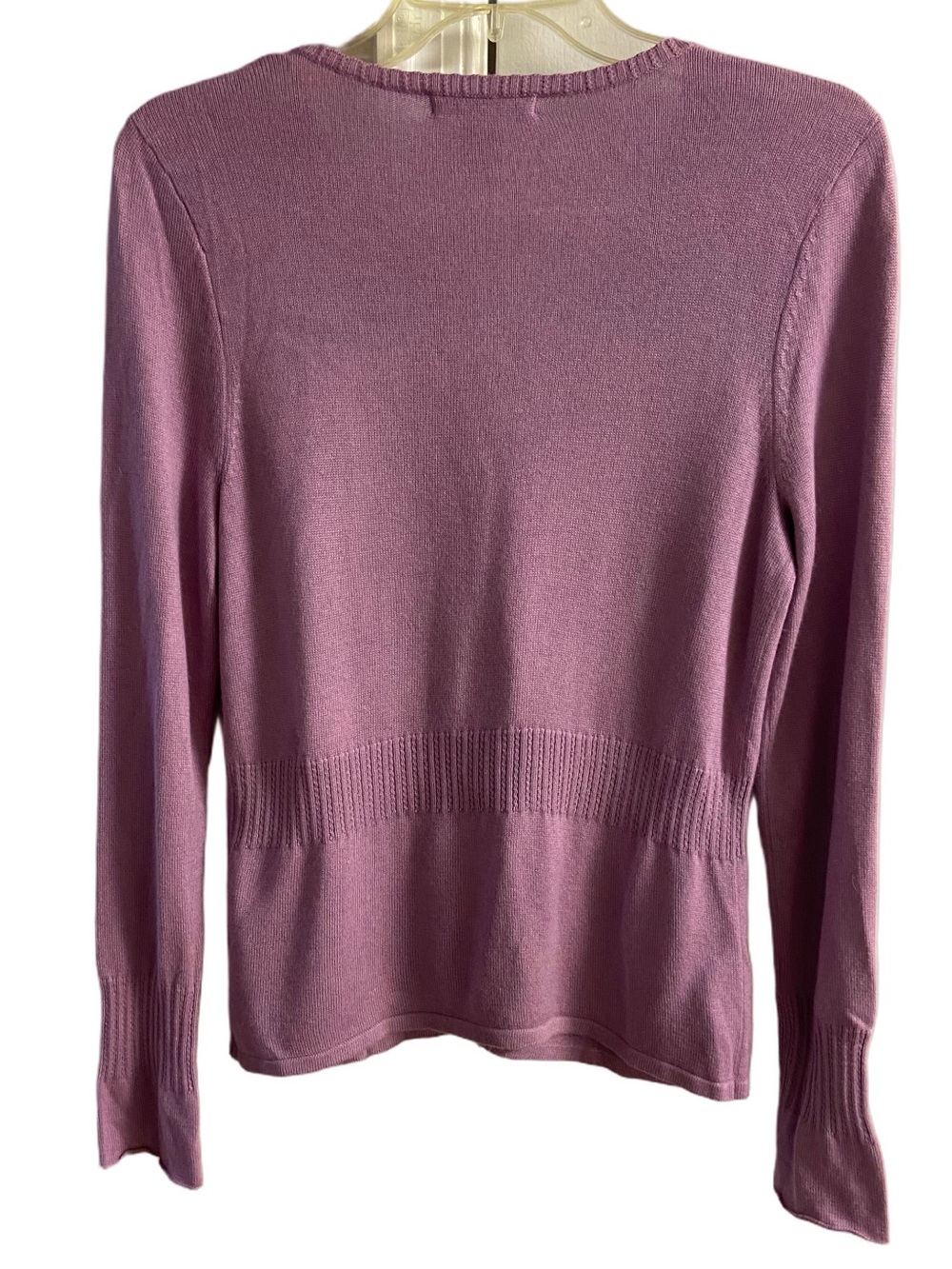 Sigrid Olsen Dusty Lavender Button-Front Cardigan Silk Blend Medium - Picture 4 of 8